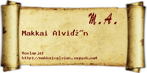 Makkai Alvián névjegykártya